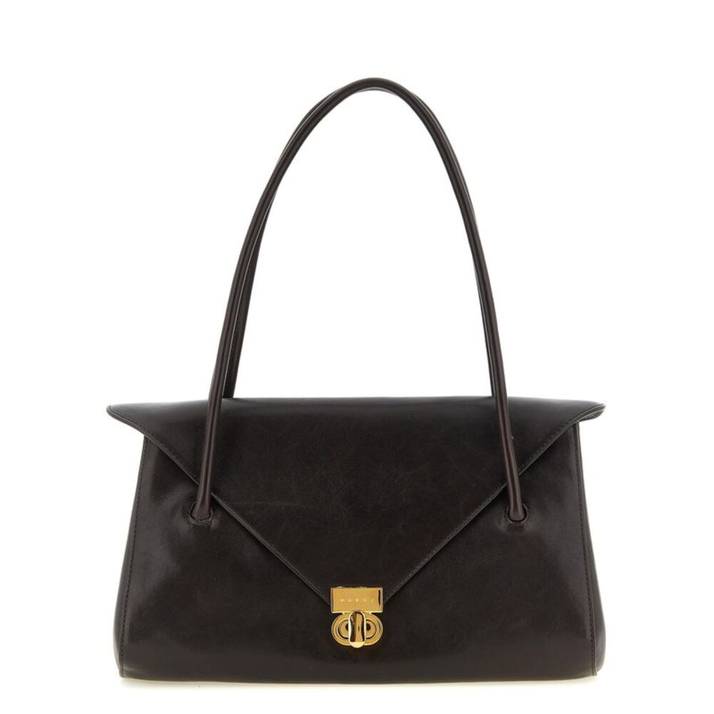Marni Brown Calfskin Shoulder Women's Bag
